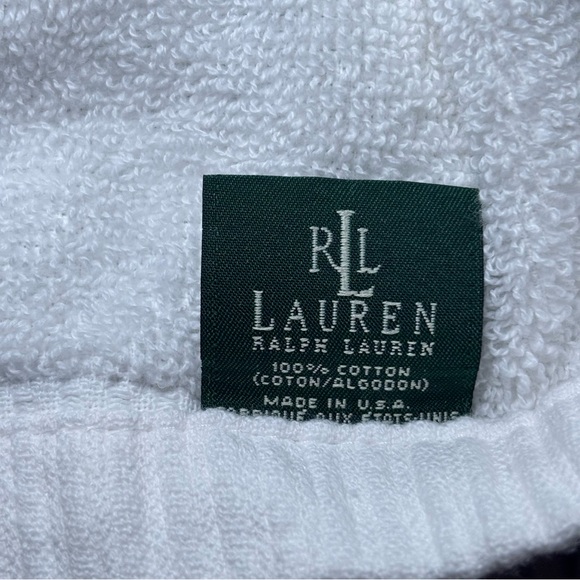 Lauren Ralph Lauren Towel Set (2) Bath Hand (2) Hand Towels White Pink Monogram - Picture 6 of 14